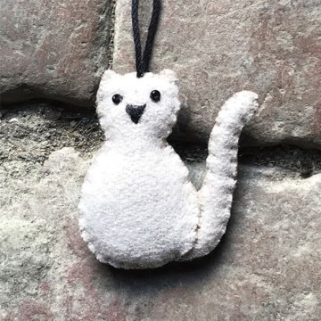 Felt Hanging | Cat | Beige